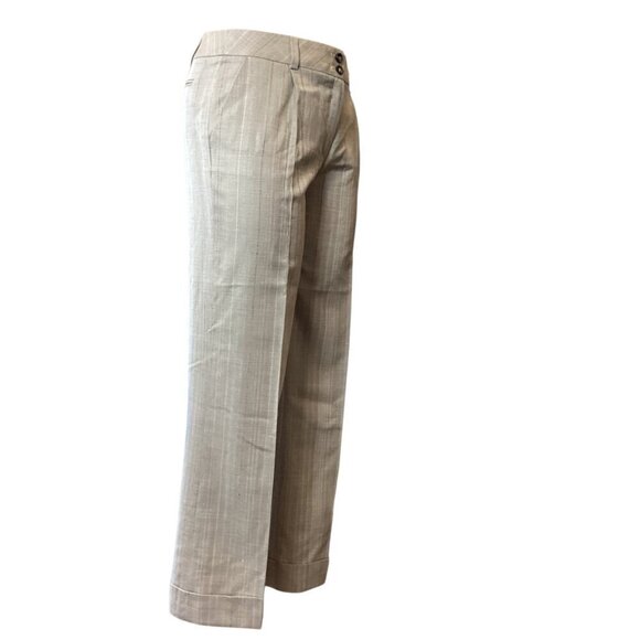 ESCADA Wool-Silk Trouser Pants Beige Lightweight "Tweed" EU34/30x28-1/2" #30R - Picture 4 of 10
